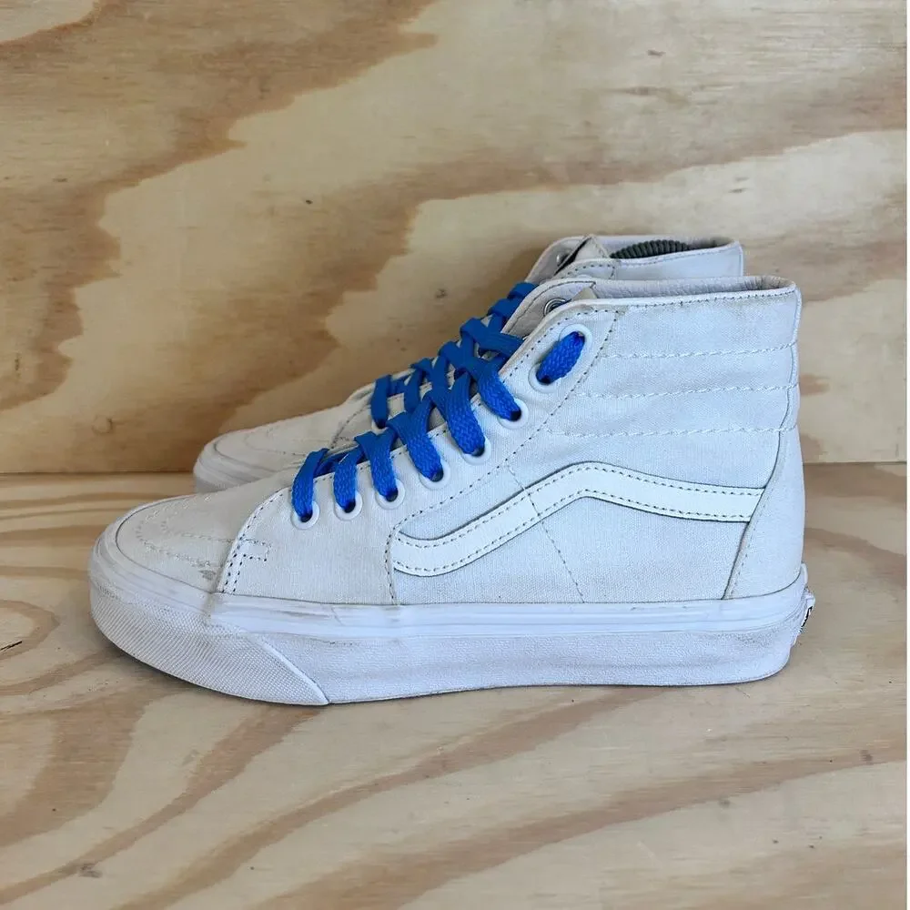 Vans Off The Wall - SK8 Hi - Sneakers - White/Blue - Women's - 7.5